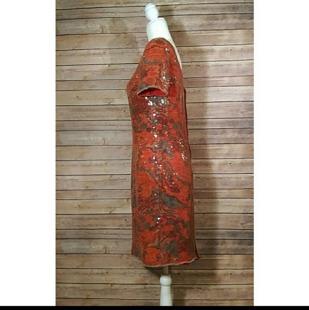Styleworks vintage red sequined cocktail dress - Picture 3 of 4